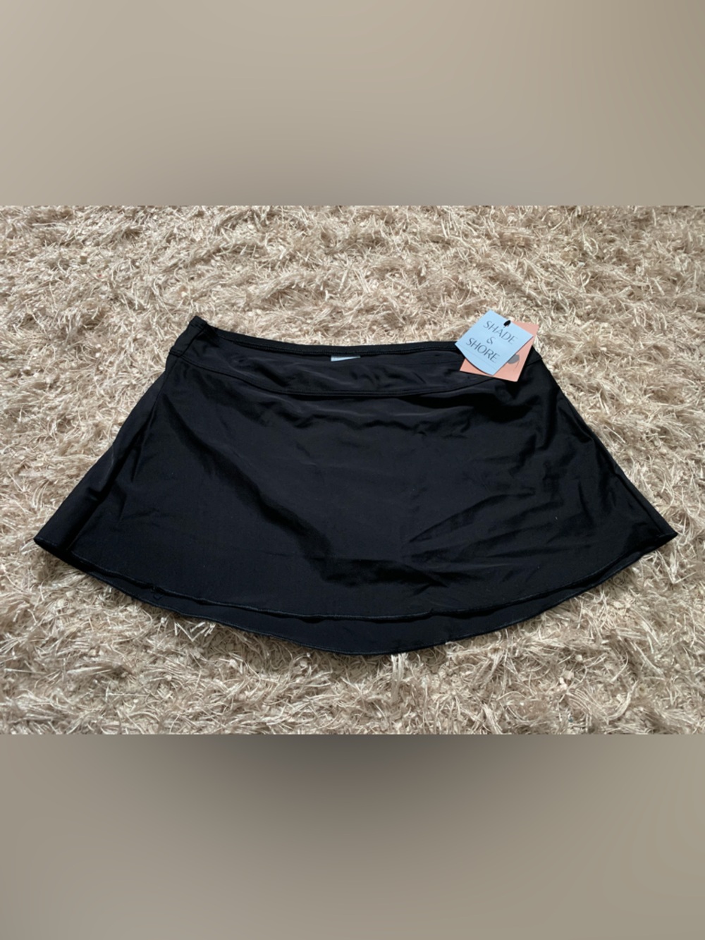 Shade & Shore Black Low Rise Swim Skirt size M NWT